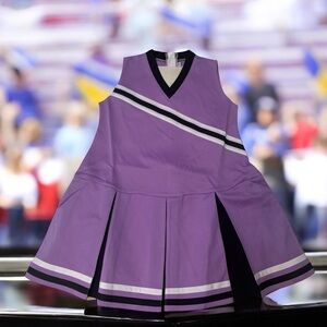 Purple V-Neck Cheerleader Dress Uniform Costume New Girls XXL (13-16 year)